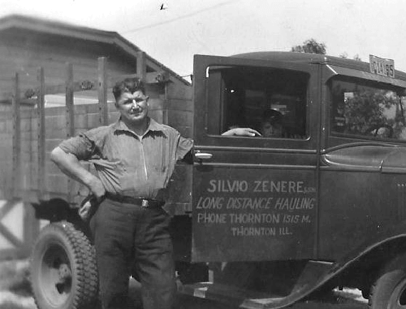 Silvio with his Son Roy in the first Truck
